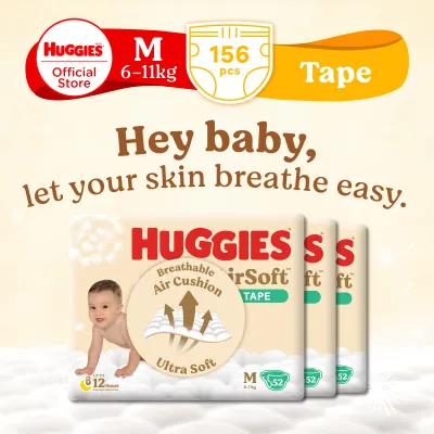 Huggies Airsoft Tape Diapers M 52S Case