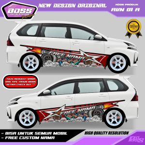AVN 01 - STIKER DECAL MOBIL AVANZA SIGRA CALYA BRIO JAZZ SEDAN VELOZ KIJANG BRV GRATIS TULIS NAMA