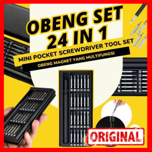Obeng Magnet Set 24 In 1 Screwdriver Kit Hardware Tools Alat Reparasi Servis Hp Laptop Jam Tangan Kamera Lengkap