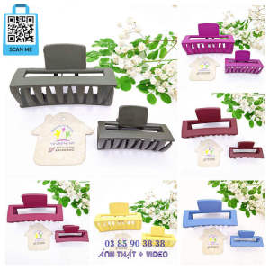 Kẹp tóc nữ hàn quốc cute phụ kiện bé gái kẹp càng cua nhiều răng trung gắp tóc nhám hình chữ nhật nhiều màu Hàn Quốc cao cấp - thương hiệu Vợ Chồng Tôi