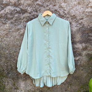 BAJU ATASAN KEMEJA BLOUS PLISKET PREMIUM