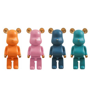 DAFIFY 4 Pcs Home decor Resin Bear Creative Room decor Resin Violent decorations Set 20cm