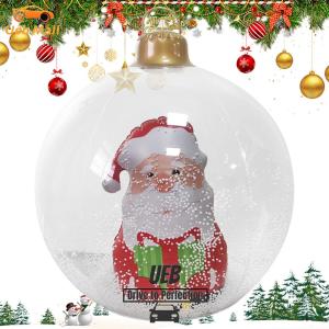 [UEB Mall]Christmas Luminous Inflatable Decorative Ball W/ LED Light Large PVC Decorated Ball Ornaments for Yard Porch Decoration