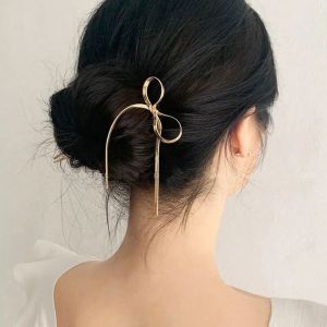 GIGBM Temperament Sweet For Women Korean Style Headwear Cheongsam Disk Hair Bow Hair Stick Hair Fork U Shaped Hairpin Hair Accessories