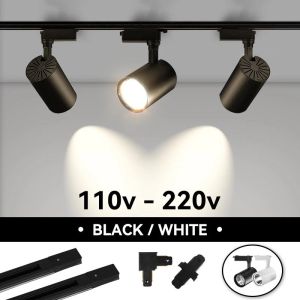 Seville LED Track Light Adjustable Led Spotlight 220V 12W 20W 30W Rail Spot Light Lamp Led Track Lighting Fixture For Home Clothing Shop