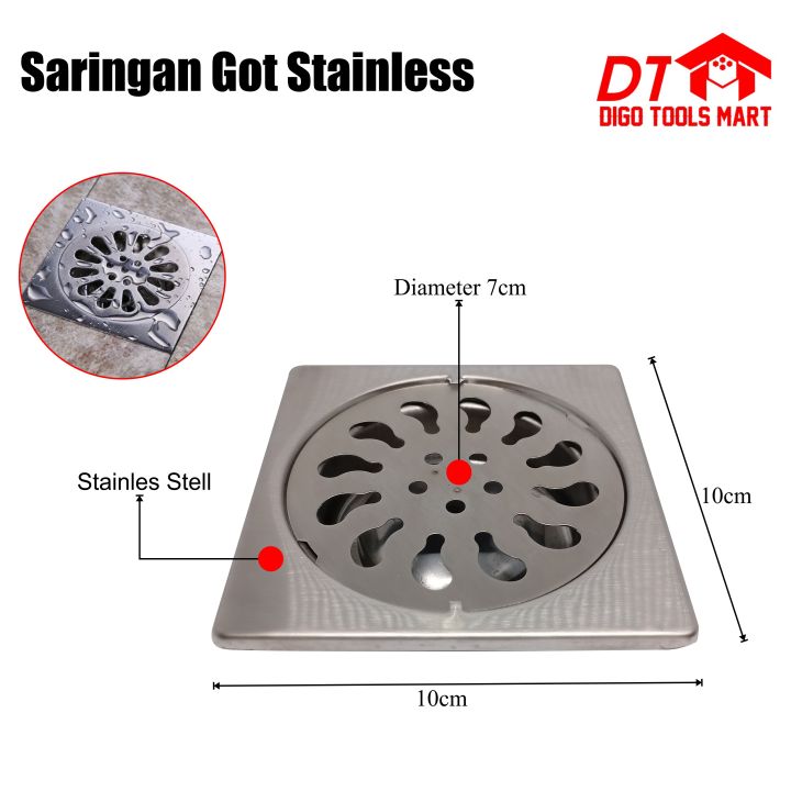 Saringan Got Kamar Mandi Stainless Saluran Pembuangan Air Kamar Mandi