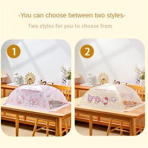 Aqrau 【50%OFF✨】Sanrio🎁สามารถพับฝาครอบป้องกันฝุ่นป้องกันแมลงปีกแข็ง และทำให้อาหารจากแมลงบินได้🎁🎁🎁