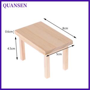 QUANSEN 1:12 dollhouse Miniature โต๊ะไม้รุ่นเฟอร์นิเจอร์อุปกรณ์เสริมของเล่น