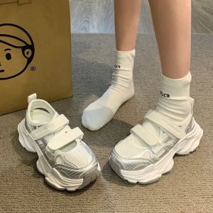 Free Shipping Baotou Sports-Style Thick-Soled Sandals With Velcro Straps WomenS 2026 Summer New Collection Versatile Hollowed-Out And Breathable Clogs