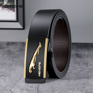 OTOHE เข็มขัดผู้ชายผู้ชายแฟชั่นเข็มขัดหนังแท้ผู้ชายเข็มขัดลายเสือดาวเข็มขัดหัวเข็มขัดอัตโนมัติหนังวัวสองชั้นหรูหราแบรนด์ธุรกิจคุณภาพสูง