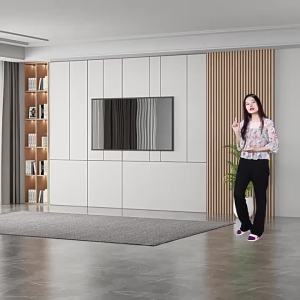 Coffee Table TV Cabinet Combination Modern Simple Home Small Apartment Living Room Floor Cabinet French Cream Style Floor TV Cabinet