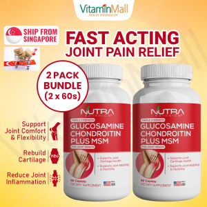 TWIN PACK - Nutra Botanics Triple Strength Glucosamine 1500mg Chondroitin MSM - Fast Acting Joint & Knee Pain Relief Supplement - Support Joint Health