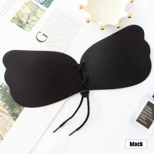 ShiErHua Self Adhesive Strapless Bra Bandage Blackless Solid Bra Sticky Gel Silicone Push Up Womens Underwear Invisible Bra