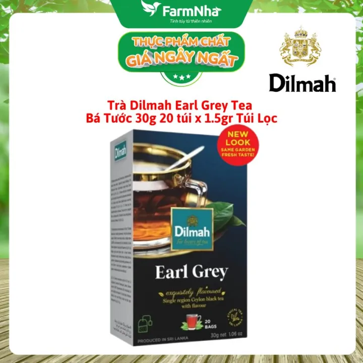 Trà Dilmah Earl Grey túi lọc 30g 20 túi x 1.5g Trà Bá Tước - Tinh hoa trà Sri Lanka
