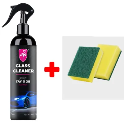 Nước rửa kính Chai tẩy Ố Kính Ô tô FLAMINGO-Tẩy Cặn Canxi- Làm Sạch Kính Xe Bị Ố MốcMờĐục- phủ nano