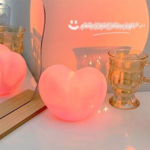 [Ready Stock+COD] Creative Love Heart Night Light Desk Lamp Cute Romantic Gift Bedroom Decor