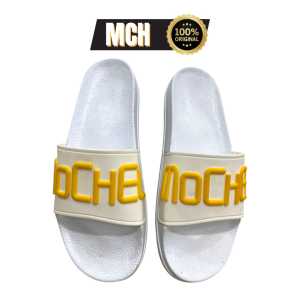 MOCHEL - Sandal Selop Pria dan Wanita MOCHEL TPR Putih Kuning