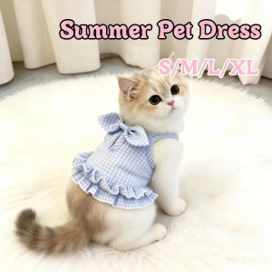 Small Dog Clothes  Plaid Skirt Summer Thin Breathable Anti-Shedding Teddy Bear Cat Dress Pet Clothes