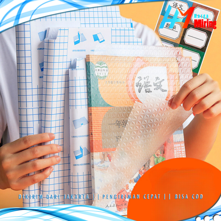 Stiker Sampul Buku Isi 10 Lembar Self-Adhesive Book Cover Waterproof
