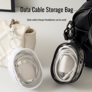 Digital Transparent Visual Winding Data Cable Bag