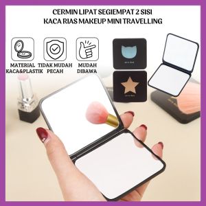 Cermin Lipat 2 Sisi Kaca Rias Mini Square Makeup Mirror Portable Hadiah Souvernir - FR Gallery