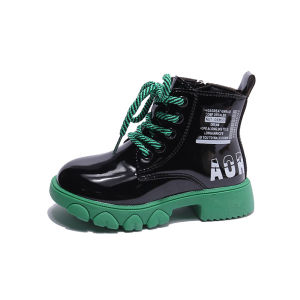 Giày Bốt Bé Gái Boot Cao Cổ Da Mềm Phối Màu Cá Tính Cho Bé Gái Từ 3 Tuổi đến 12 Tuổi Nhập Nguyên Hộp