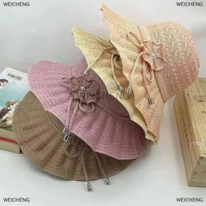 [COD] WEICHENG Wide Brim UV Protection Straw Hat Fashion Casual Breathable Beach Cap Bucket Hat Summer Sun Hat