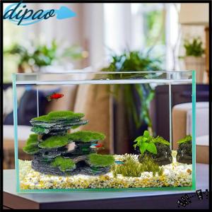 【dipao】 Aquarium Mountain View StoneAquarium View Stone Mossed Aquarium Hideout Submersible Resin Aquarium Decorations Large