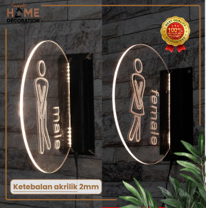 Tanda Toilet Grafir Dengan Lighting Special Signage