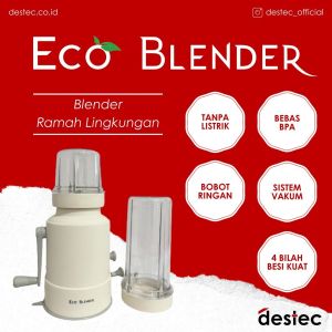 Destec Eco Blender Tangan Manual 2 Tabung BPA Free 4 Mata Pisau Stainless Steel
