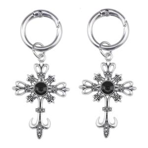 Gemstones Embellished Gothic Religious Shoe Buckle Removable Metal Shoe Pendant Perfect for Parties and Music Festivals