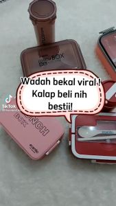 ECENTIO KOTAK MAKAN ANTI TUMPAH 2/4 GRID LUNCH BOX 1100ML FREE 500ML BOTOL MINUM/FREE SENDOK/ANTI BOCOR