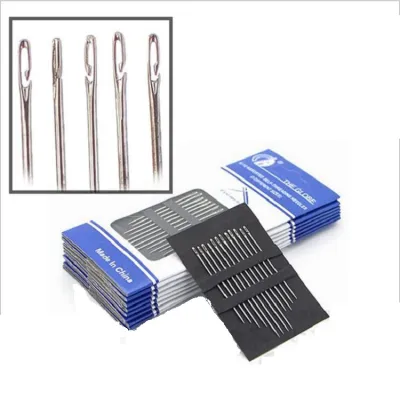 Sewing Needle Set with Needle Piercer Top Needle Big Eyed Stainless Steel Sewing Needles Household DIY Apparel Sewing Supplies