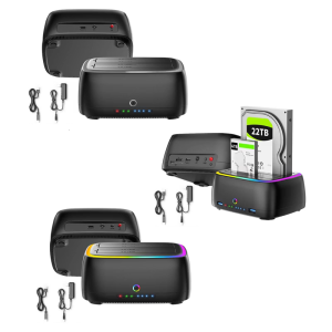 Type C Hard Disk Docking Station for 2.5inch Docking Station Drive Enclosure 3.5inch Hard Disk Case with LED Light