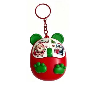 GERDA Auditory-feedback Glowing Christmas Key Chain Light-emitting Clickable LED Mouse Clicker Illuminated Holiday Gadget Educational Light Up Sounding Toy Backpack