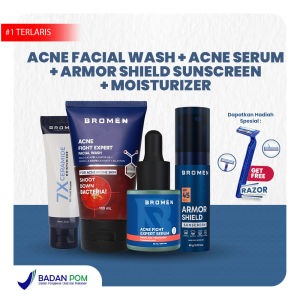 BROMEN ACNE FIGHT BOOSTER PLUS ( Acne Face Wash + Acne Serum + Moisturizer + Armor Shield Sunscreen SPF 45 PA +++)