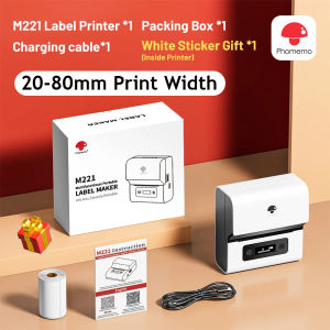 Phomemo M221 Portable Thermal Label PrinterBluetooth Mini Sticker Maker MachineGreat For BarcodeAddressPrice TagJewelry Labels
