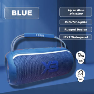 MICROPOWERTECH XB208 PRO Outdoor Bluetooth Speaker with Powerful Bass LED Light Show IPX7 Waterproof and Wireless Stereo Pairing