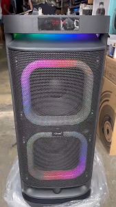 KTS-1991 Dual 10 inch Bluetooth Party Speaker Powerful bass karaoke speaker with rechargeable mic BTS KTS