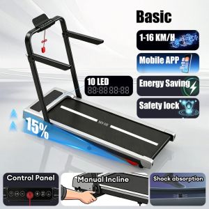 MY-HI Foldable Electric Treadmill 1-20KM/H with Auto Incline Compact Space-Saving Walking Running Machine for Small Apartment Home Gym Shock Absorption Bluetooth Music LED Display