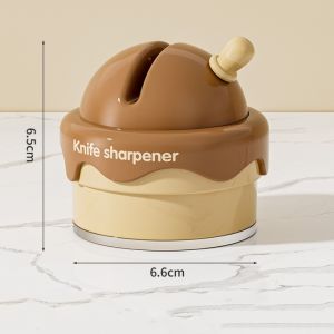 QUIVLOX Suction Cup Diamond Sharpener Ice Cream Shape for Chef Knives Scissors Fruit Knives Multipurpose Tool