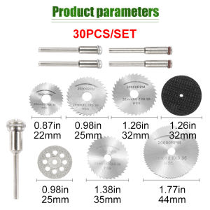 30Pcs/Set Mata Gergaji Kayu Ukir Mini Circular Saw Blade Gerinda Pisau Gerinda Potong Kayu 22/25/32/35/44Mm