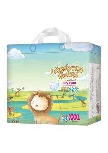 Wesburg Baby Dry Pants เวสเบิร์ก ผ้าอ้อมเด็กบางเฉียบสำหรับกลางวันและกลางคืน แบบกางเกง ไซส์ M - XXXL