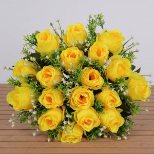 YUDESHUI Mini Real Happy Flower 10 Colors Photography Photo Gift Valentines Day Flowers  18 Head Crystal Grass Bouquet Home Decorative