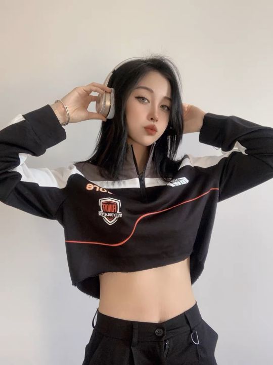 Belica Korean style women's high quality half stand collar zipper