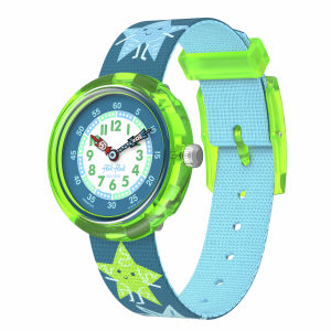 Flik Flak Starry Glow (FBNP242) Green RECYCLED PET Kids Watch
