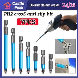 7Pcs/Set Mata Bor Obeng Magnet Anti Slip Mata Obeng Bor Non Slip PH2 Mata Bor Obeng Magnetic Alat Pertukangan