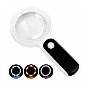 Illuminated Reading Magnifier 30X Large Glass 18 LED Lights Handheld Magnifying Glass Tool for Elderly Prescription Bottles Hobbies Crafts Repair Watch