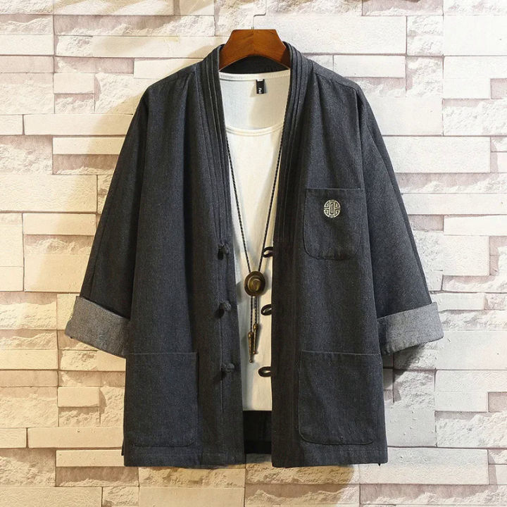 Japanese style kimono haori samurai robes gown Chinese Hanfu cardigan ...