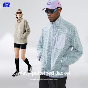INFLATION brand wavy contrasting zipper jacket 2025 winter new light outdoor fleece sweatshirt sports jacket
